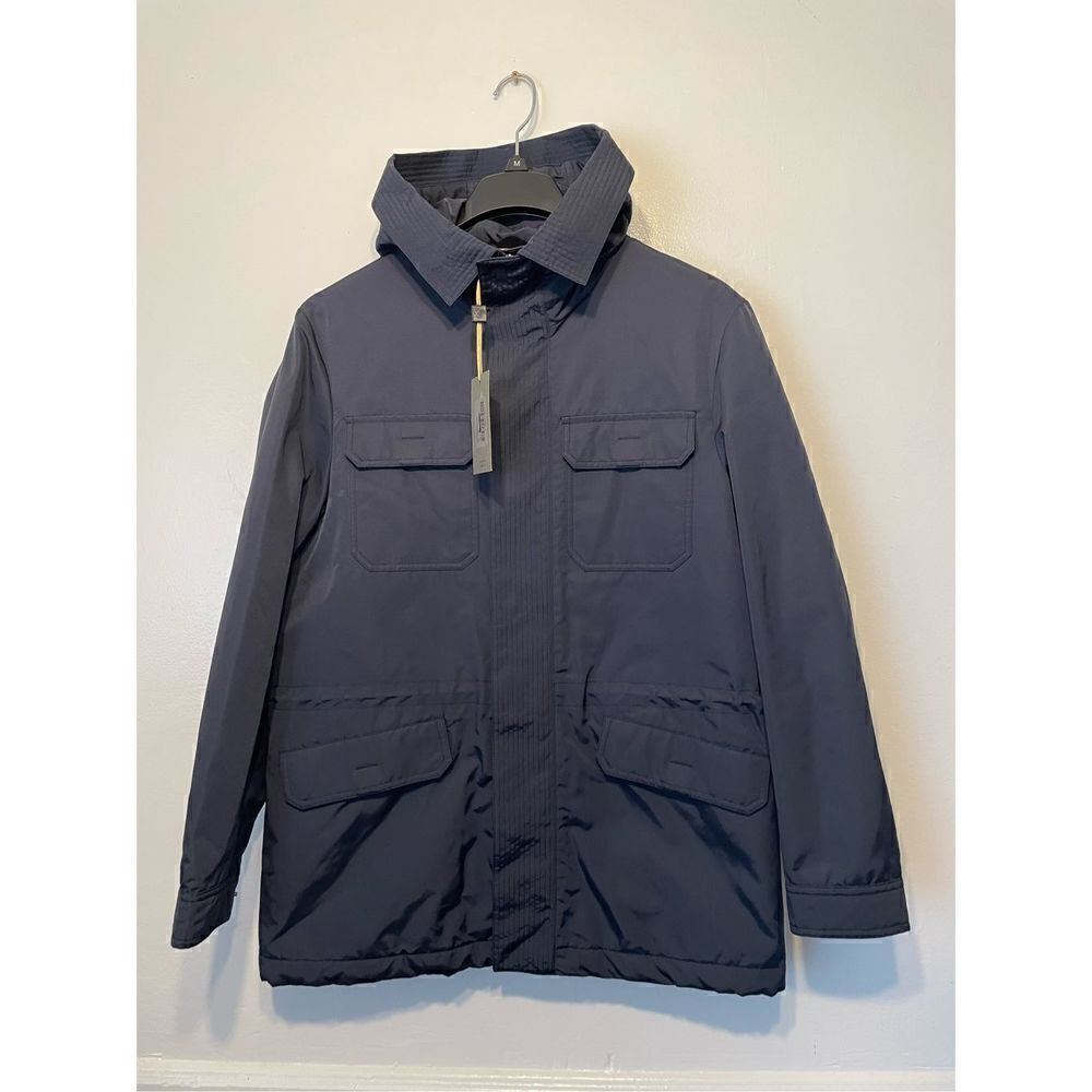 CANALI BLACK WATERPROOF TECHNICAL FABRIC FIELD JACKET - EXCLUSIVE SIZE  EU 50